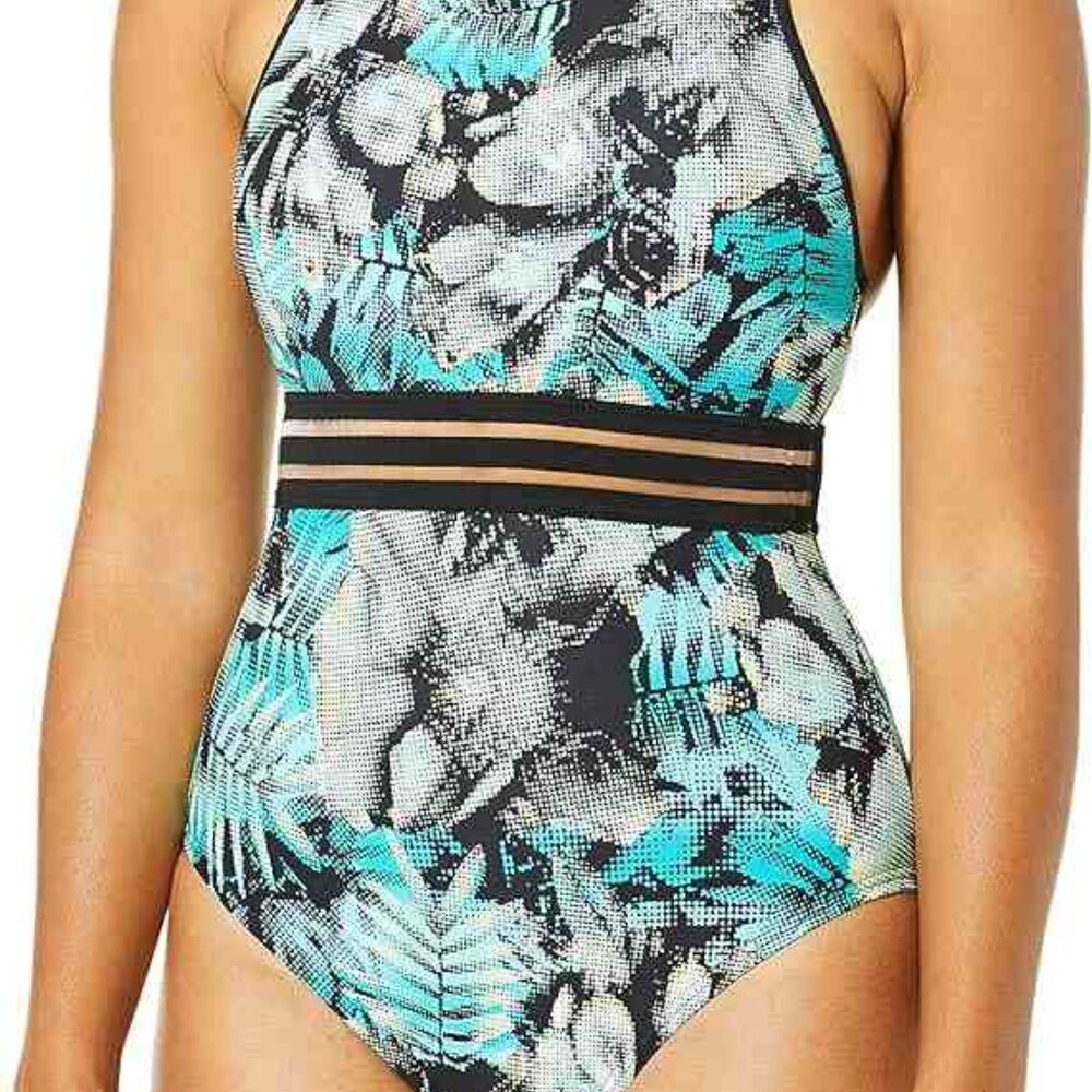 NWT Beach House Sport Bathing Suit - Flex One Piece Size 12 Tropical Camo